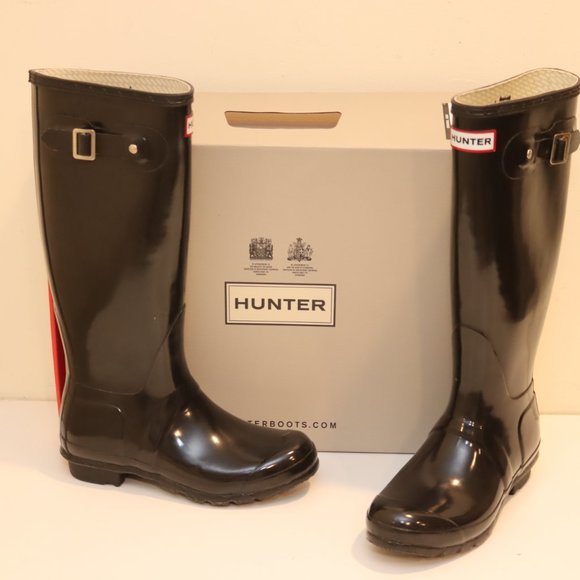 Hunter Original Gloss Tall Rain Boots Size 6M 7F - Picture 2 of 14